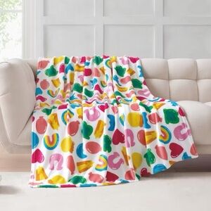 Colorful Lucky Charms Plush Throw 50" x 60